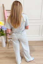 Grant Lt Blue Striped Casual Top - Be You Boutique