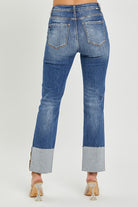 Risen Pat High Rise Wide Cuffed Straight Denim Jeans - Be You Boutique