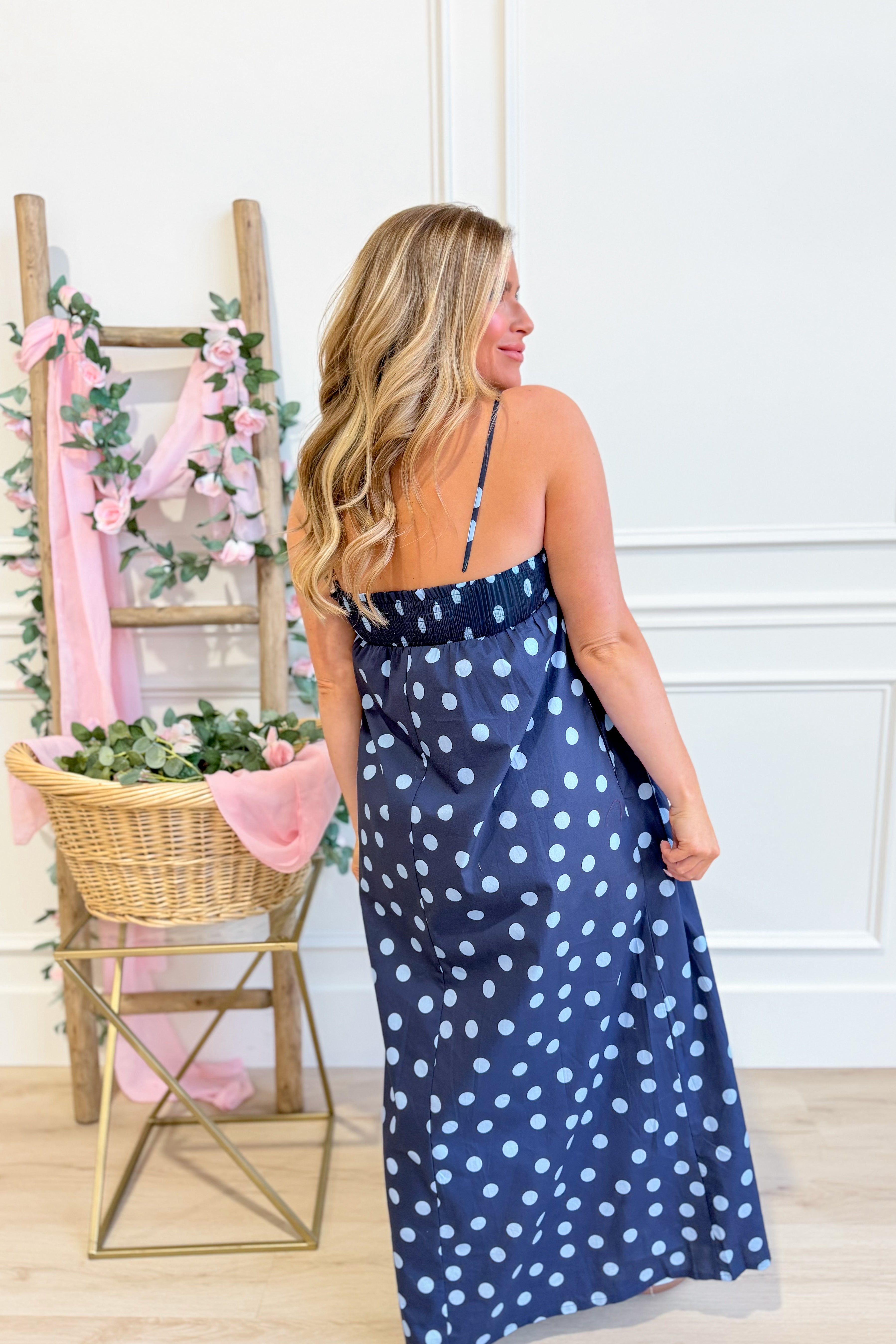Eloise Polka Dot Maxi Dress - Be You Boutique