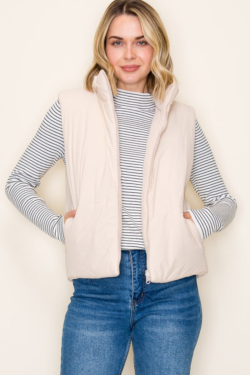 Conrad Corduroy Reversible Puffer Vest - Be You Boutique