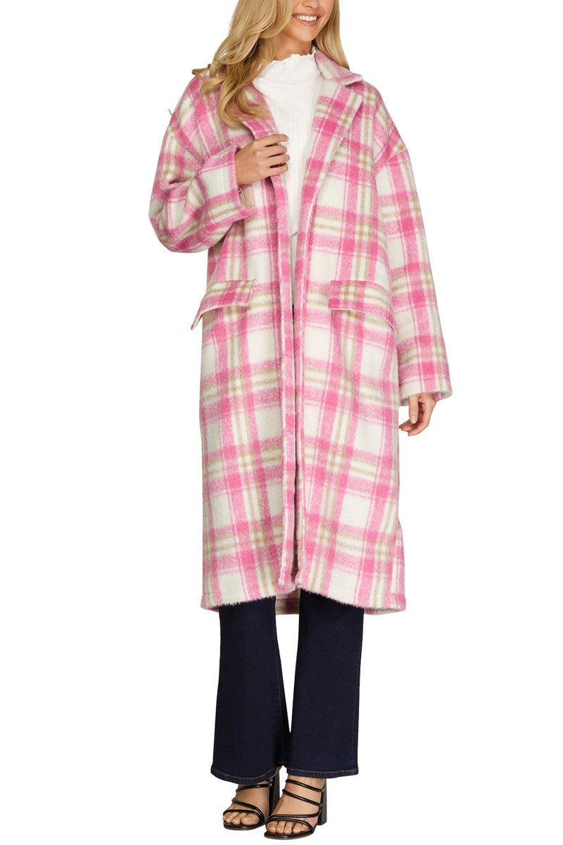 Jessi Plaid Button Down Jacket - Be You Boutique