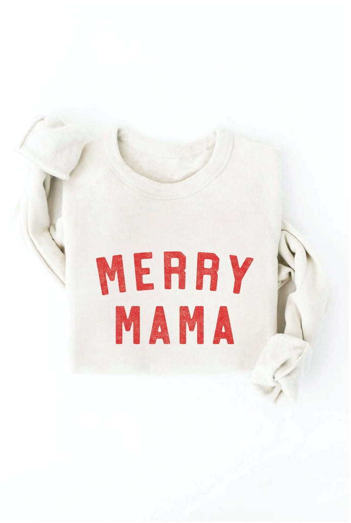 MERRY MAMA Long Sleeve Graphic Fleece Sweatshirt Pullover - Be You Boutique