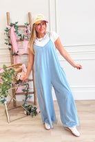 Mimi Wide Leg Mineral Wash Jumpsuit - Be You Boutique