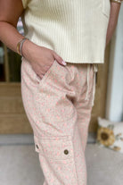 Camille Floral Twill Pocket Detail Jogger Pant Bottoms - Be You Boutique