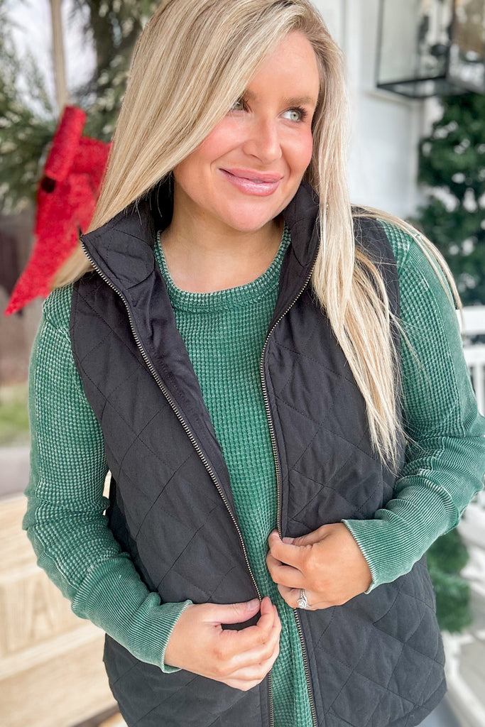Roxy Washed Baby Waffle Knit Long Sleeve Top *DOORBUSTER* - Be You Boutique