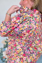 Mia Floral Print Ruffle Neck Dress - Be You Boutique