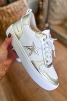 Vintage Havana Aura 3 Washed Gold Wedged Mid Top Sneaker - Be You Boutique