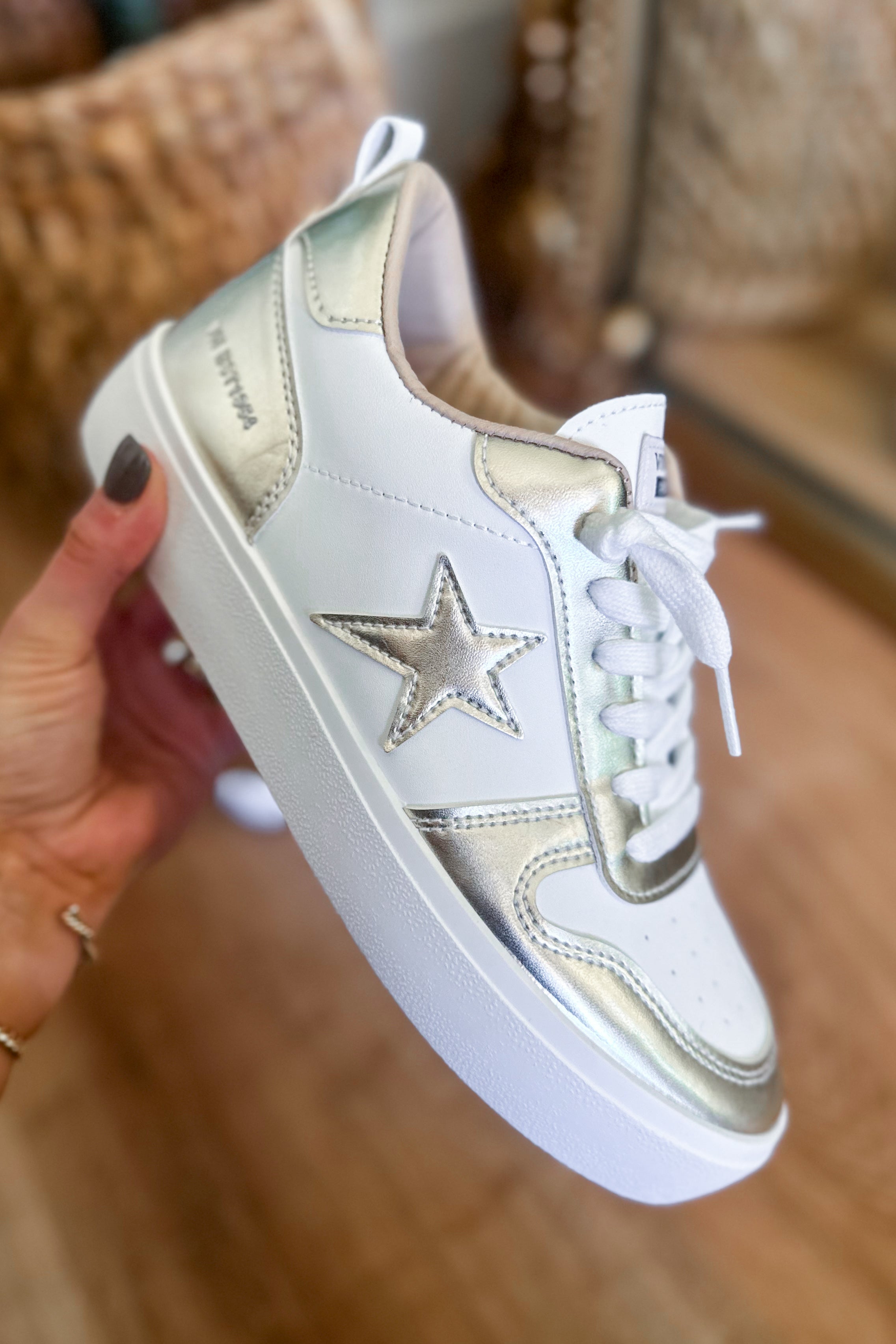 Vintage Havana Aura 3 Washed Gold Wedged Mid Top Sneaker - Be You Boutique