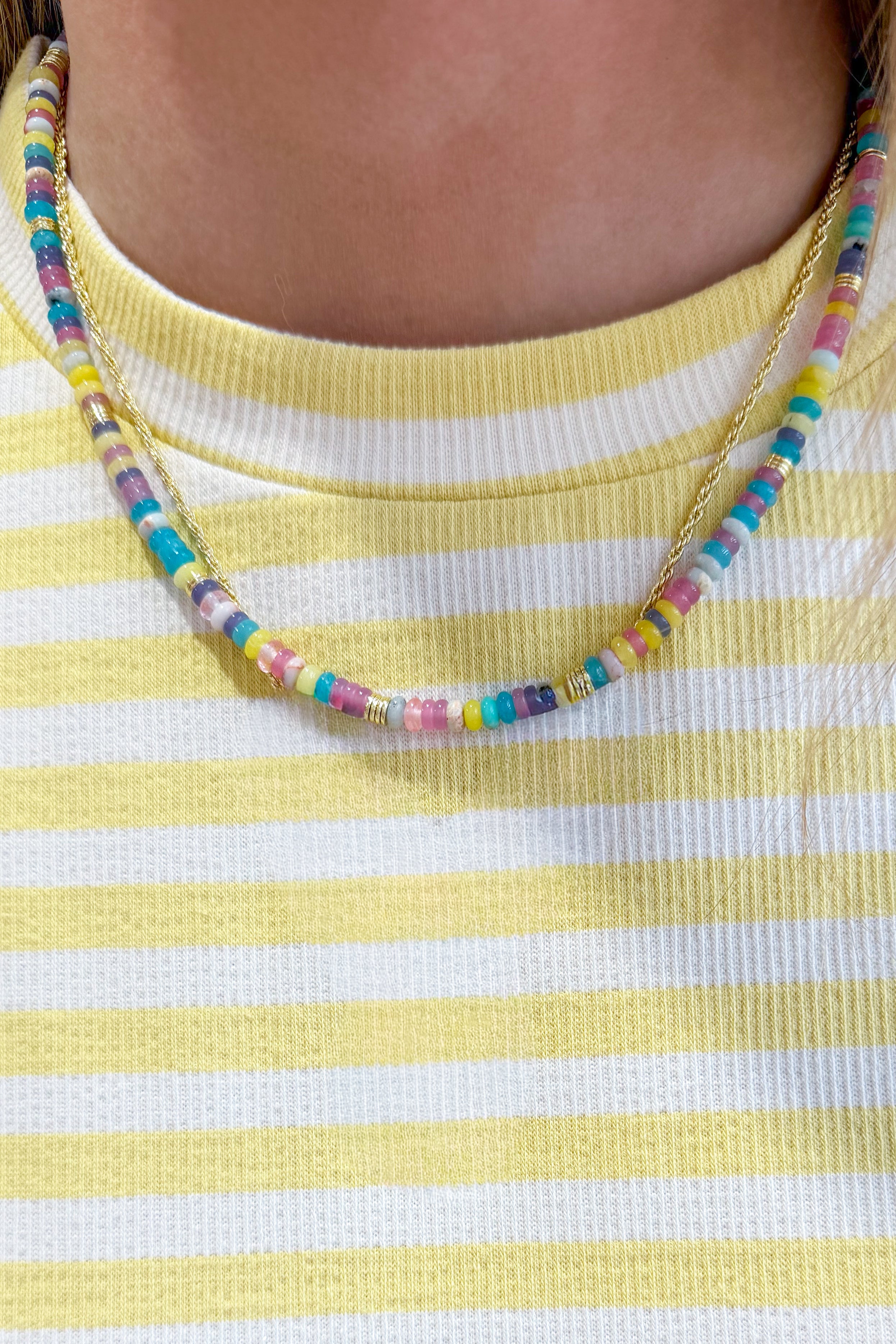 Treasure Jewels Candy Thin Gemstone Necklace - Be You Boutique