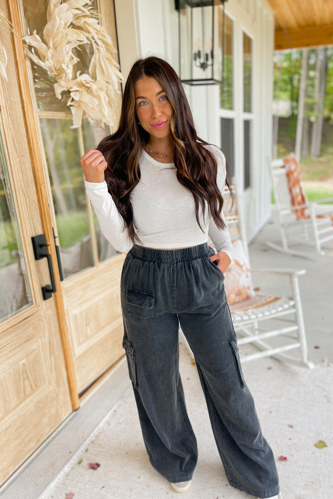 Roman Mineral Washed Cargo Pants - Be You Boutique