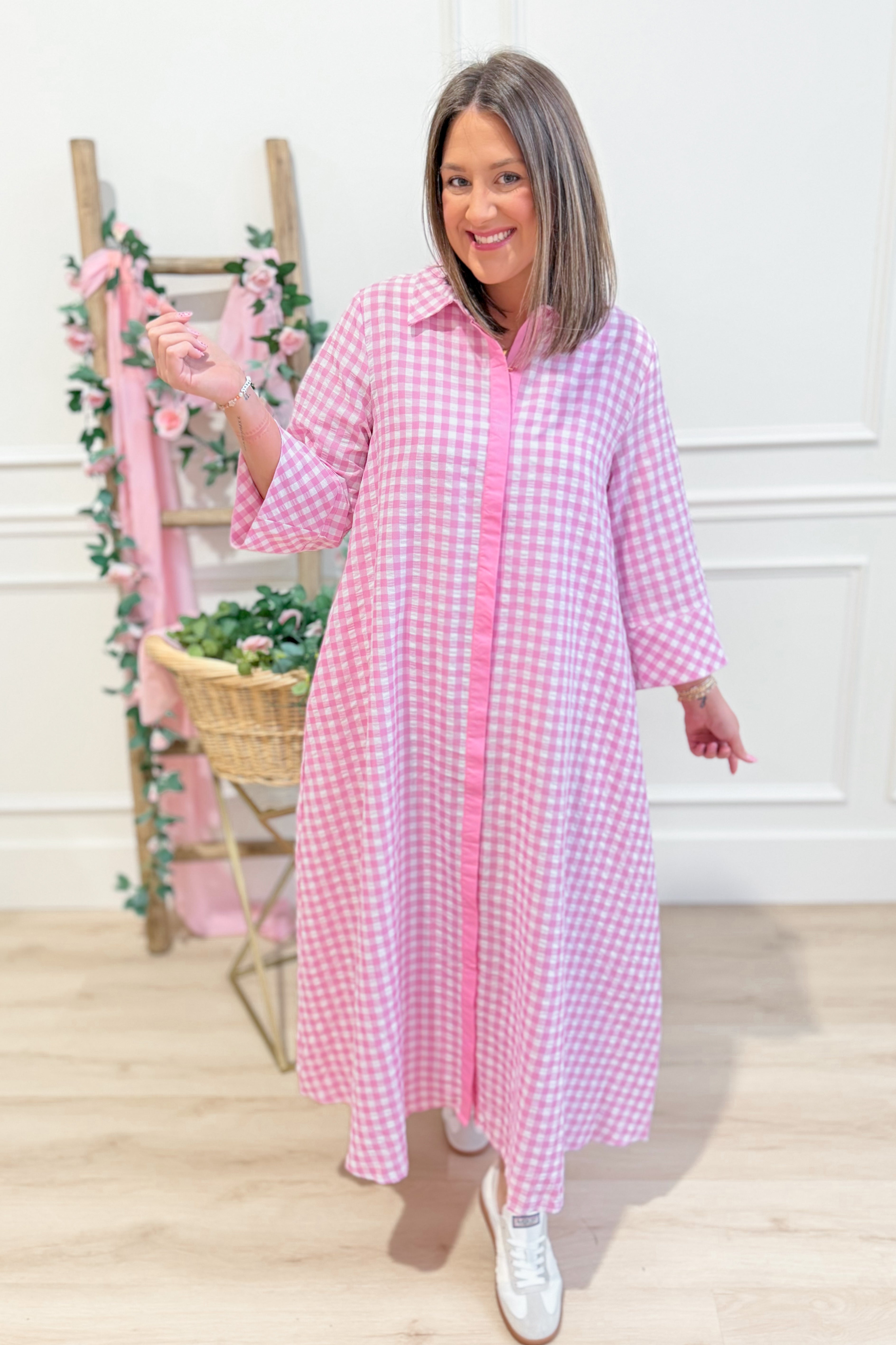 Emma Gingham Collared Dress - Be You Boutique