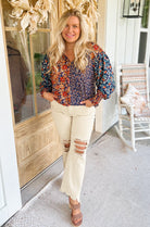 Risen Ian High Rise Straight Denim Distressed Jeans - Be You Boutique