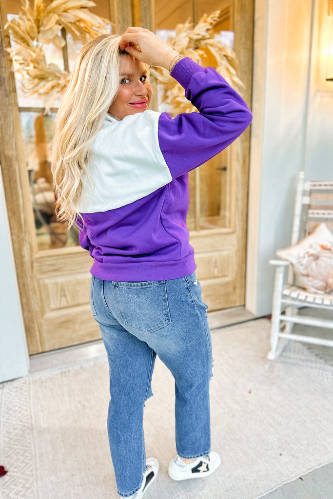 Jordan Quarter Zip Collared Color Block Sweatshirt - Be You Boutique