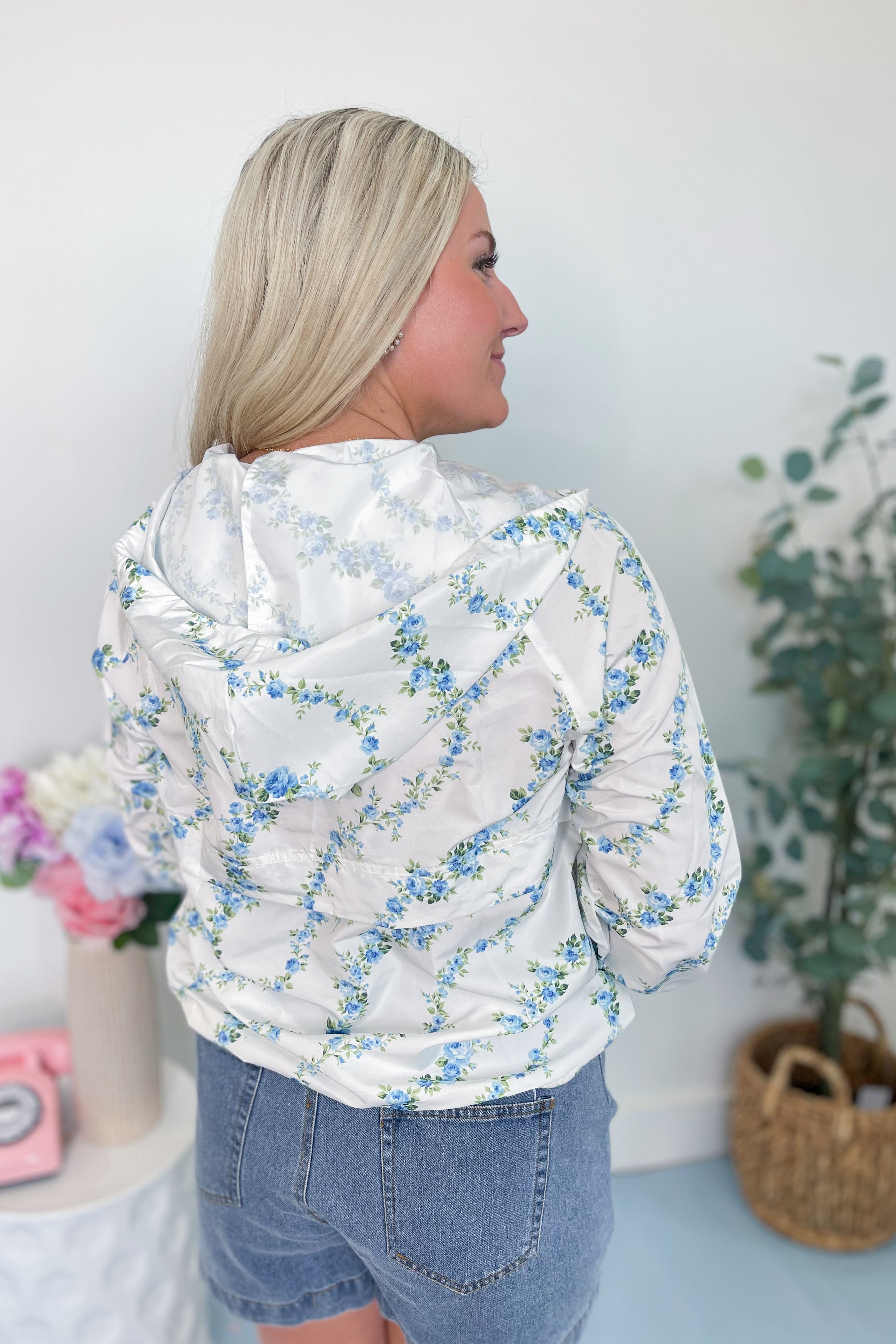 SPRING2026 Augusta Floral Print Long Sleeve Windbreaker Jacket - Be You Boutique