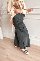 Mateo Mineral Washed Wide Leg Cargo Pants [S-3X] - Be You Boutique