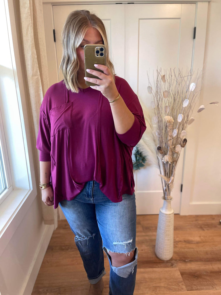 Sawyer Oversized 3 Quarter Sleeve Fun Poncho Knit Top - Be You Boutique