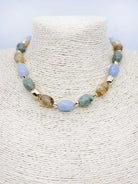 Light Blue and Brown Natural Stone Necklace - Be You Boutique