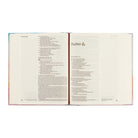 HOSANNA REVIVAL NLT Rosemary Notetaking Bible with 218 accessories, featuring a detailed cover and open pages for note-taking.