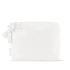 Ivory pearl Case Mate Essential Zip Pouch with bow detail, compact accessory for organizing small essentials.
