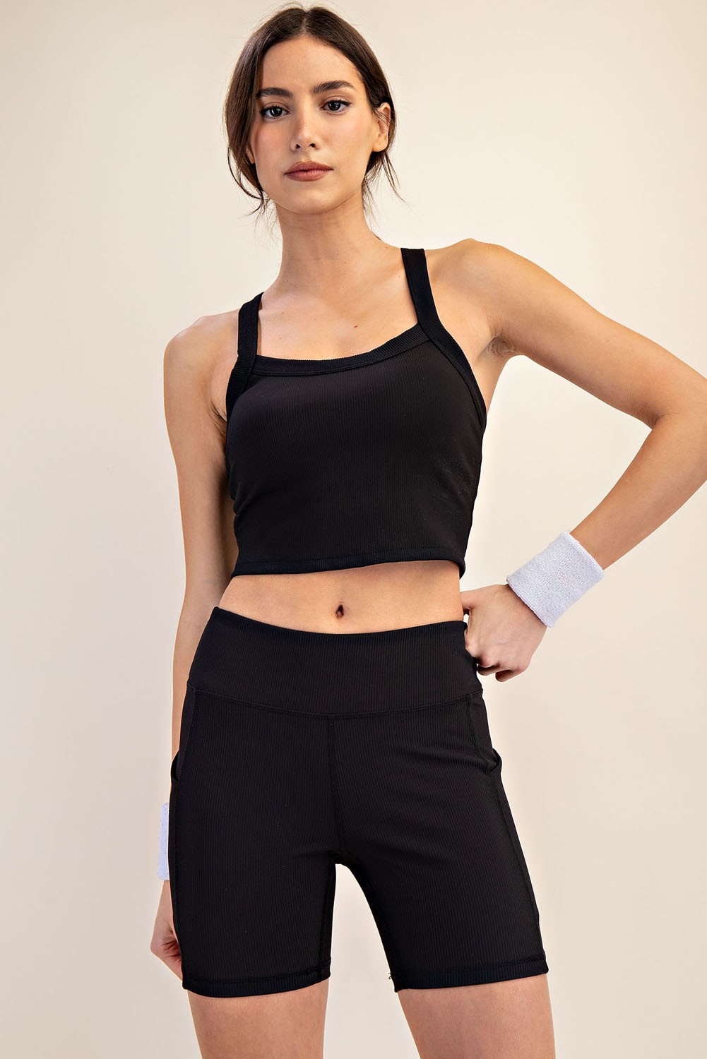 Dakota Ribbed Side Pocket Biker Short - Be You Boutique