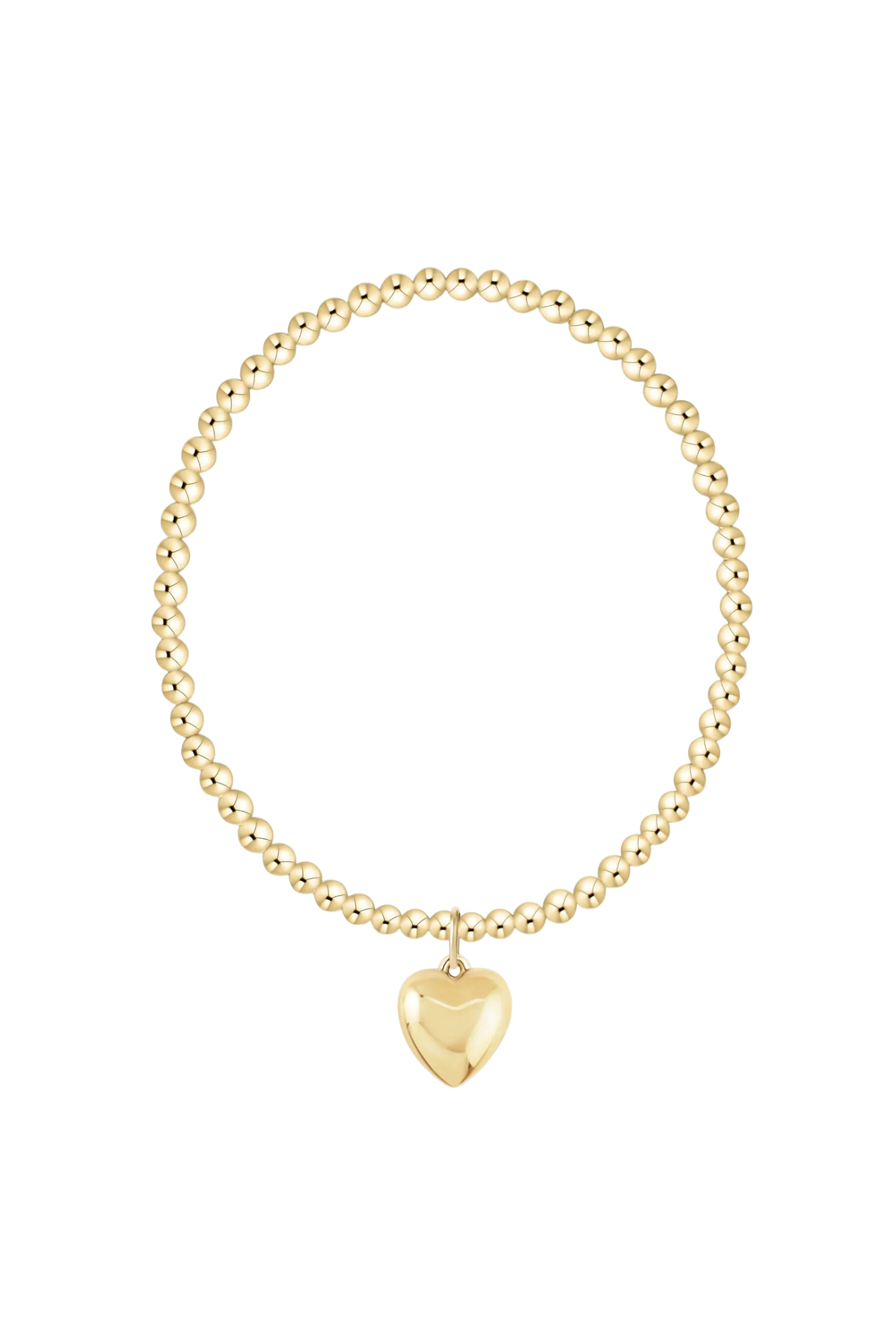 Enewton 3mm Love plush gold charm bracelet with heart-shaped pendant, featuring a delicate chain and elegant design.