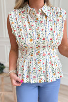 Mayci Collared Floral Sleeveless Top - Be You Boutique