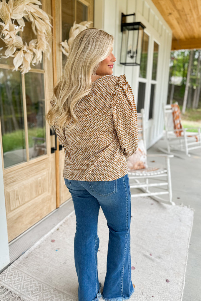 Landon Smocked Long Sleeve Blouse Top - Be You Boutique