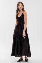Helen Shirred Front Tie Sleeveless Midi Dress - Be You Boutique