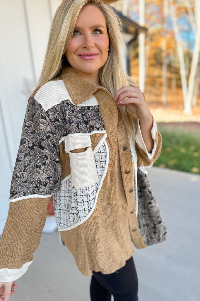 Milo Ribbed Relaxed Fit Long Sleeve Button Down Shirt Jacket - Be You Boutique