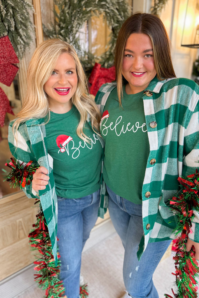 Beau Flannel Shirt Shacket Jacket Top with Pockets - Be You Boutique
