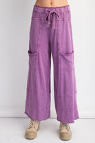 Bradley Mineral Washed Terry Knit Wide Leg Pants - Be You Boutique