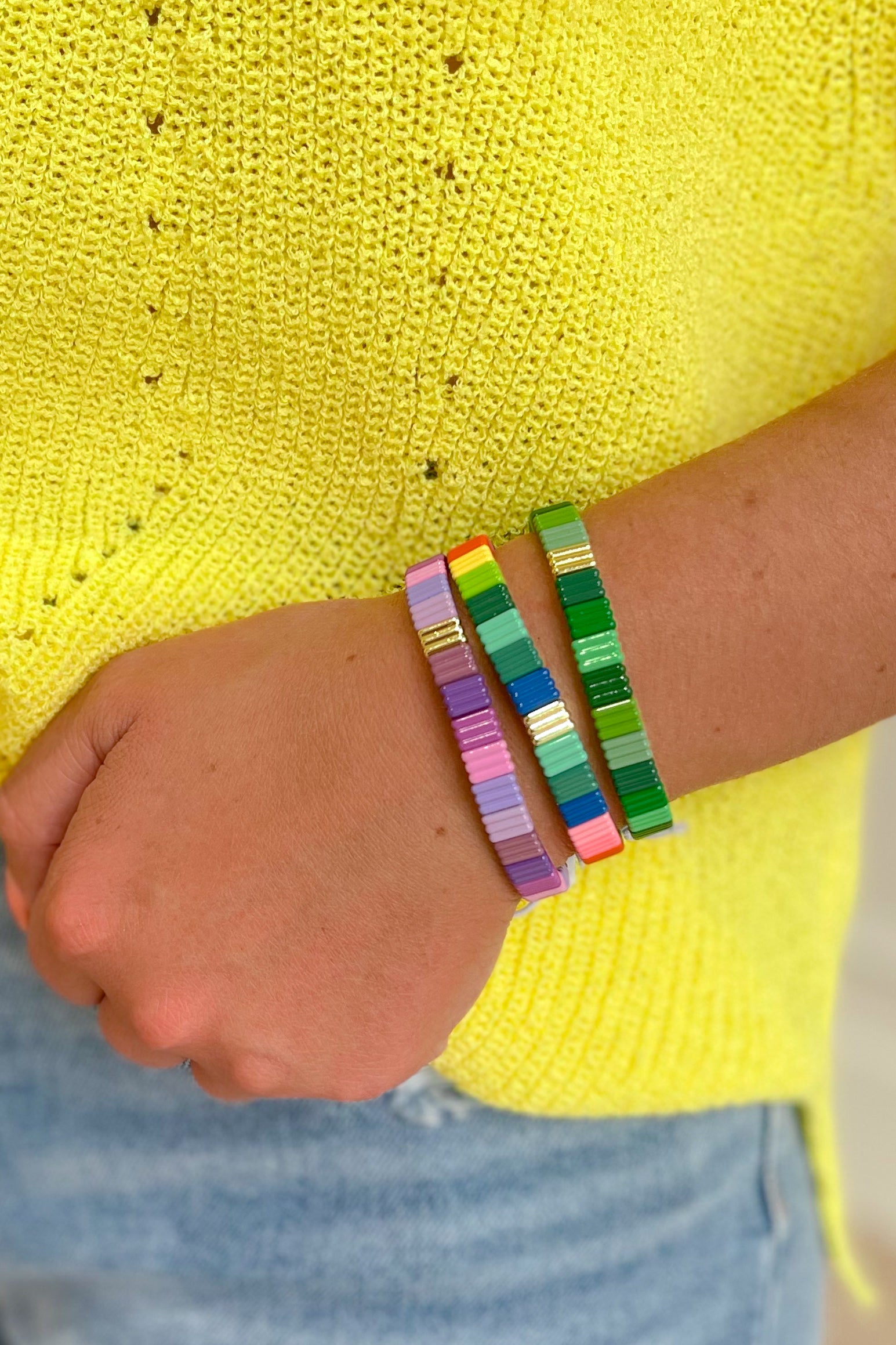 Zenzii Ribbed Nadine Stretch Bracelet - Be You Boutique