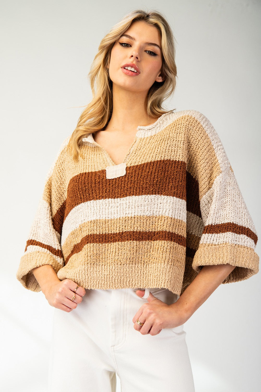 Piper Striped Knit Sweater - Be You Boutique