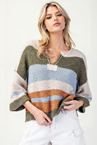 Lydia Striped Sweater Knit Top - Be You Boutique