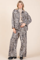 Fancy Animal Print Denim Long Sleeve Jacket - Be You Boutique