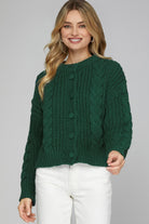 Pamela Cable Knit Sweater Cardigan - Be You Boutique