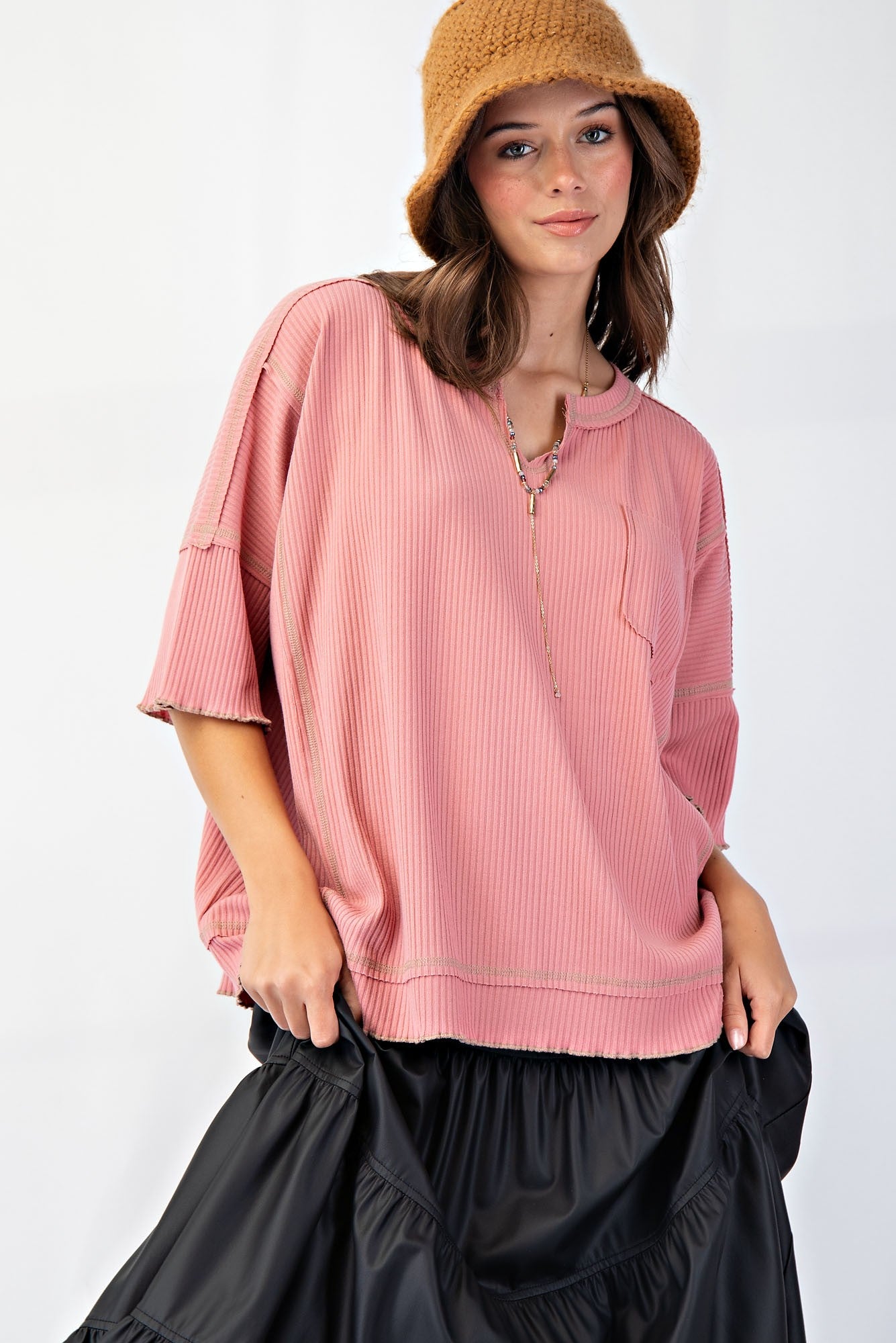 SPRING2025 EASEL WOMEN 116 Basic Tops - Be You Boutique
