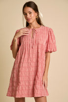 Carlie Plaid Printed Puff Sleeve Dress - Be You Boutique