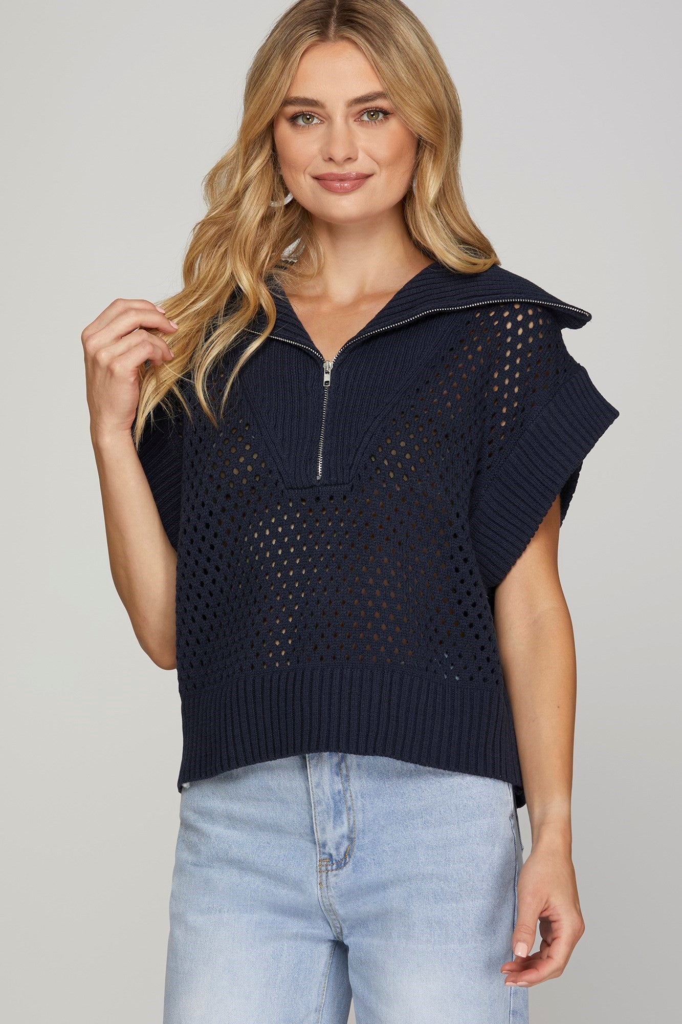 Sheila Collared Drop Shoulder Sweater Top - Be You Boutique