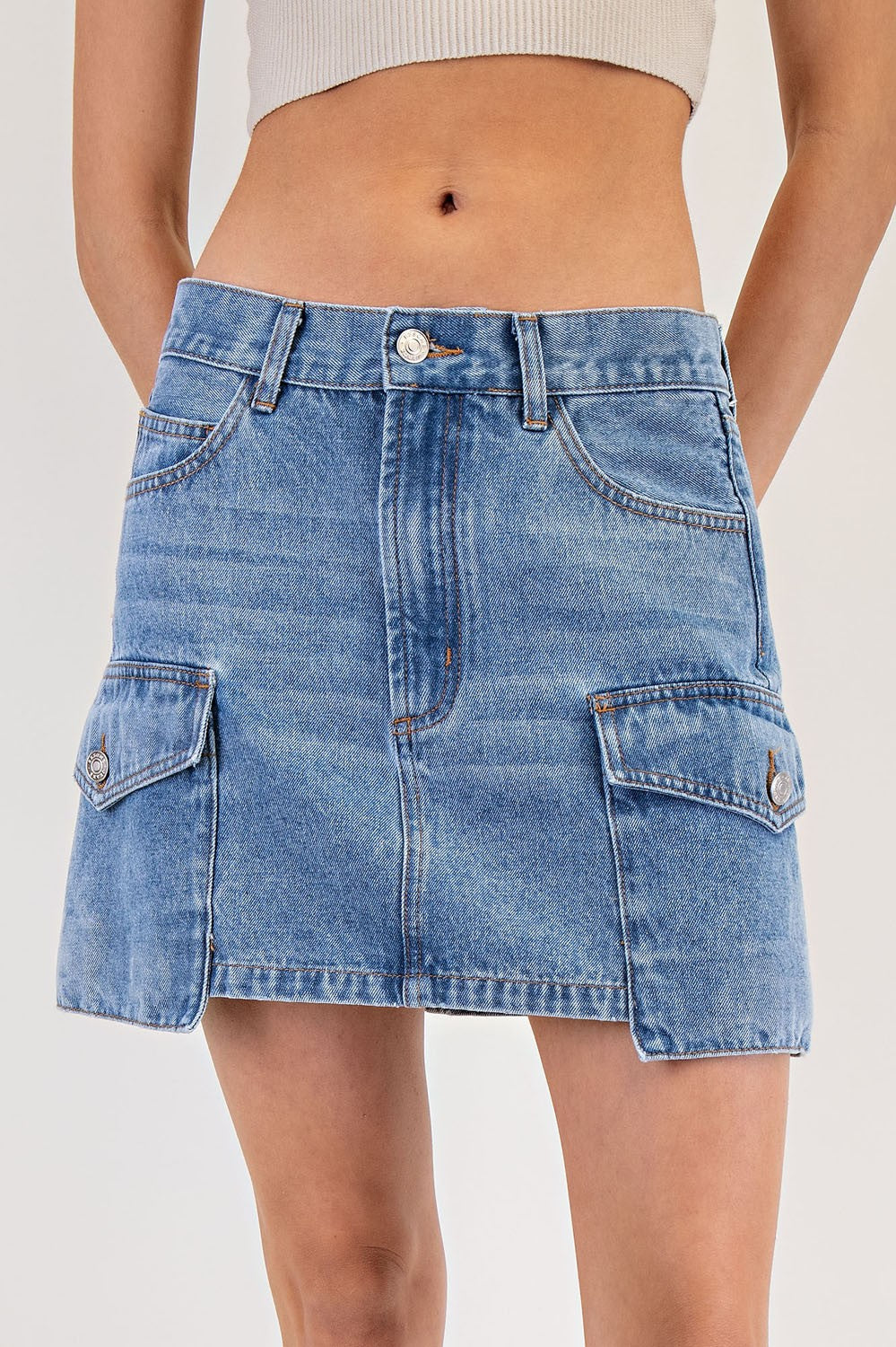 Ken Denim Cargo Skirt - Be You Boutique