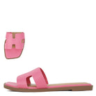 Soda Casual Slip On Flat Sandals - Fuchsia - Be You Boutique