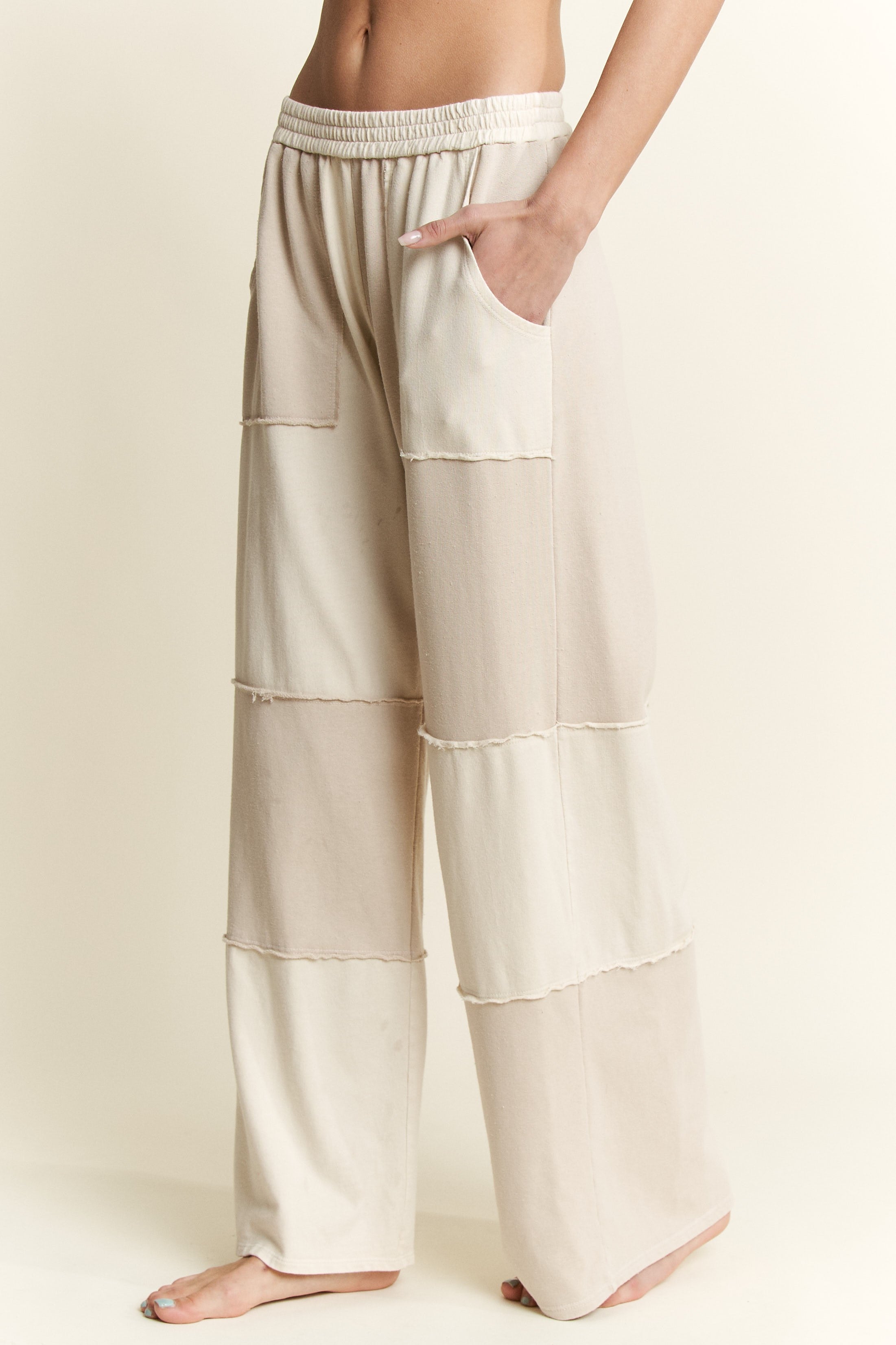 Maci Mineral Wash Color Block Pant - Be You Boutique