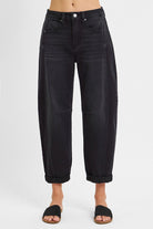 Risen Brian High Rise Boyfriend Cuffed Barrel Jeans [0-3XL] - Be You Boutique