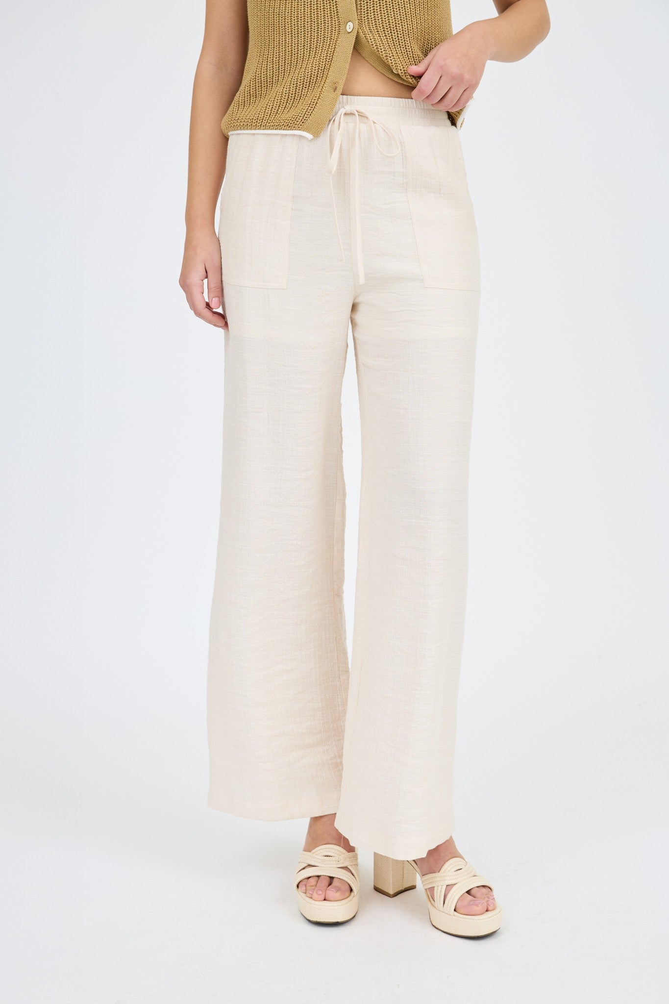 Mallory Linen Drawstring Pant - Be You Boutique