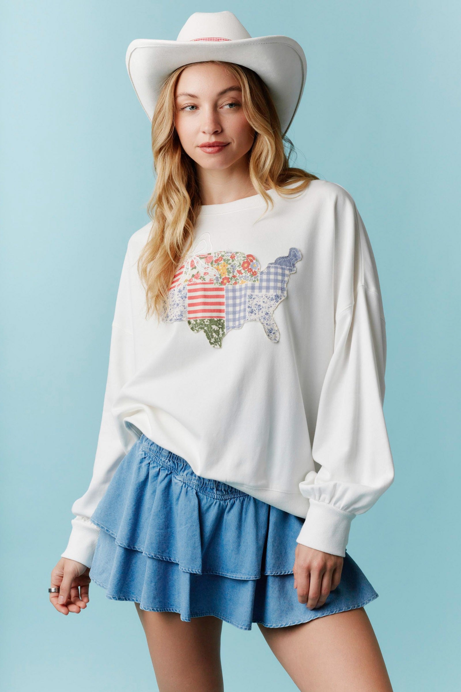 American Proud Patchwork Long Sleeve - Be You Boutique