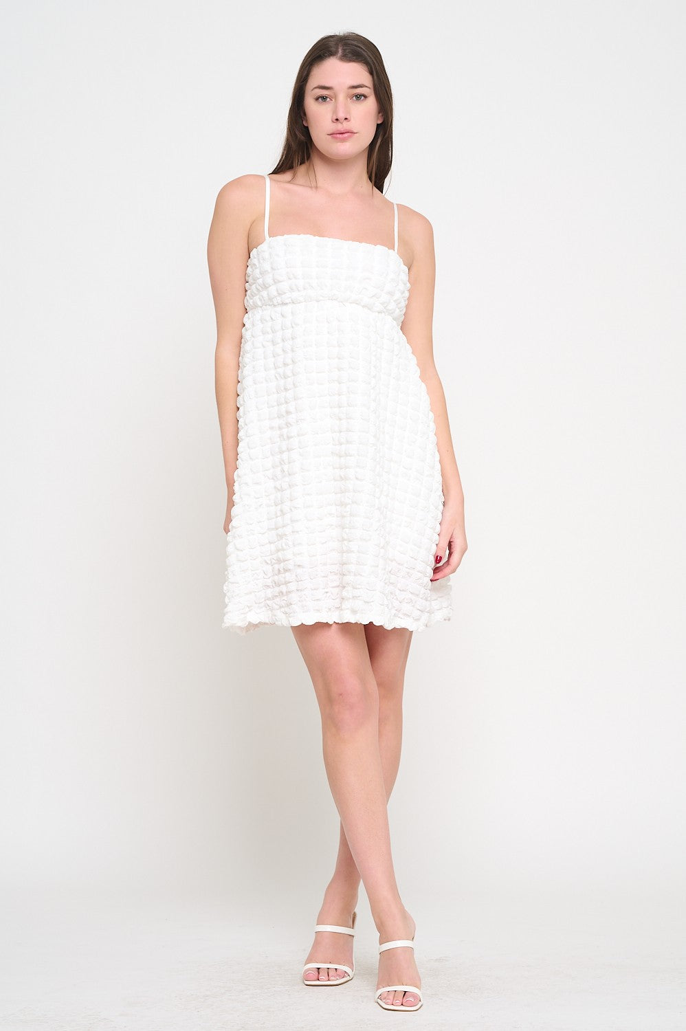 Puff Cloud Textured Short Dress - Be You Boutique