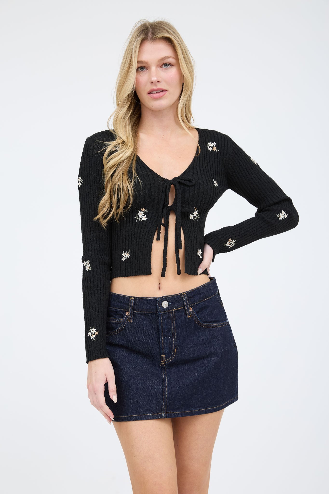 Paisley Flower Embroidered Cardigan - Be You Boutique