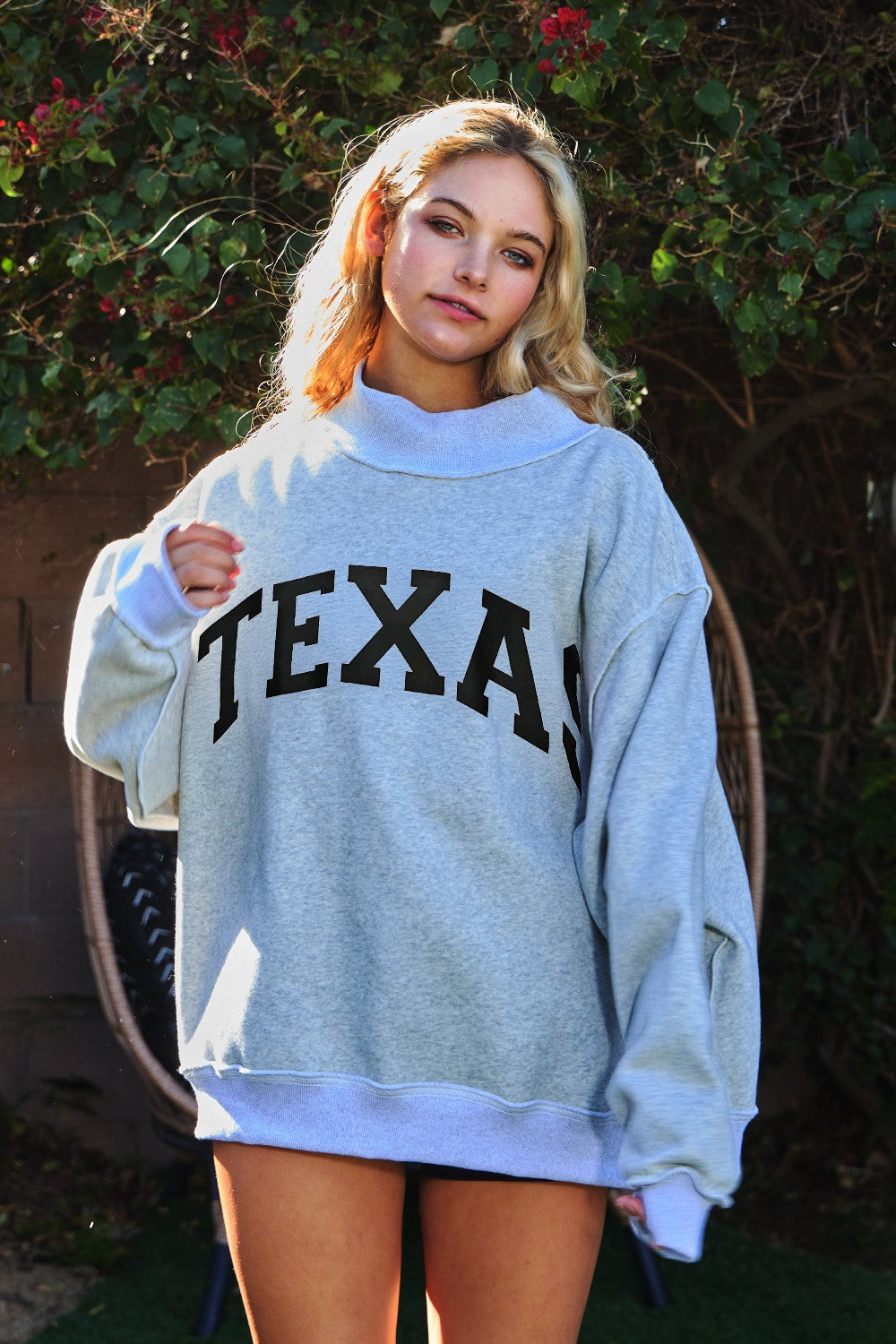 Texas Reversible Mock Neck Sweatshirt - Be You Boutique