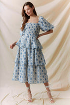 Margaret Floral Smocked Midi Dress - Be You Boutique