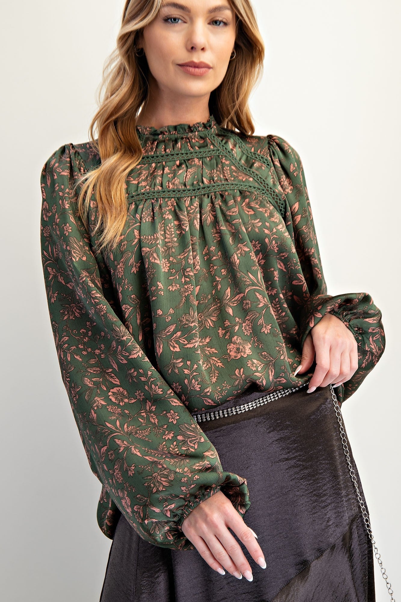 Samantha Printed Crinkle Blouse - Be You Boutique